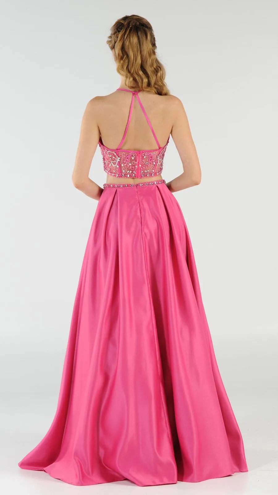 Poly USA 8210 Two-Piece Long Dress Satin Skirt with Pockets