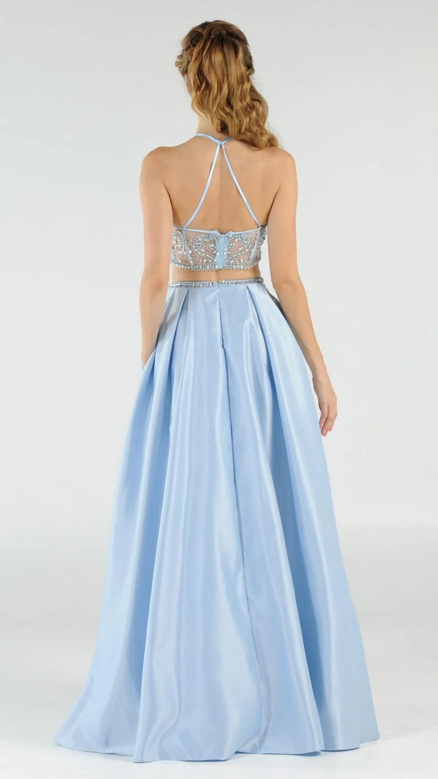 Poly USA 8210 Two-Piece Long Dress Satin Skirt with Pockets
