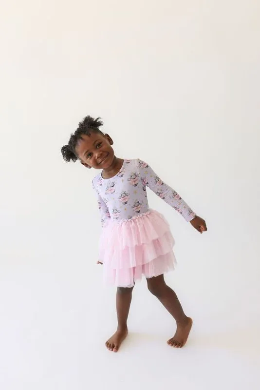 Posh Peanut Long Sleeve Tulle Tiered Dress