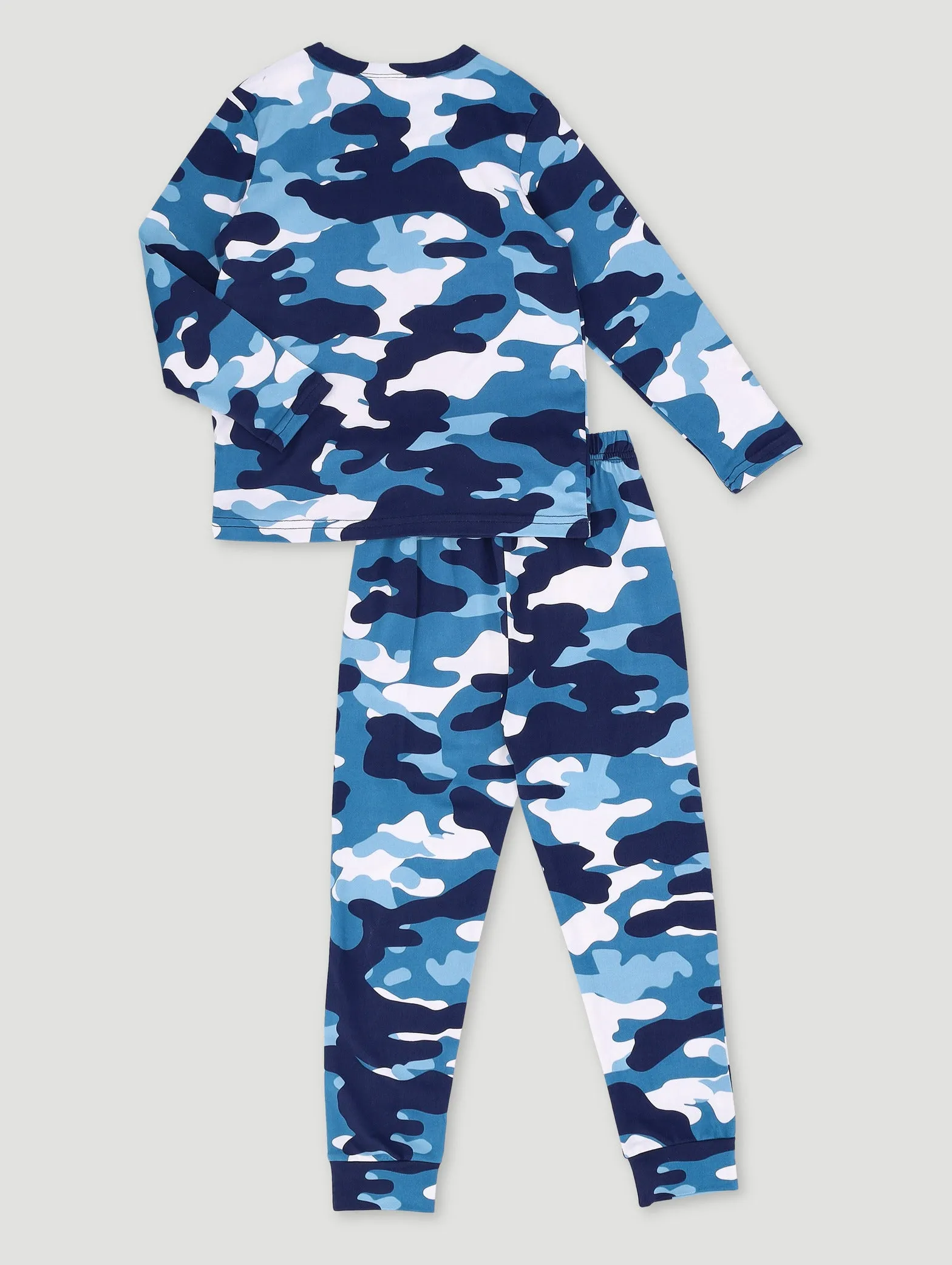 Pre-Boys Long Sleeve Camo Print Set - Navy