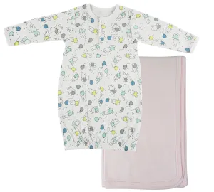 Print Infant Gown and Recieving Blanket CS_0108