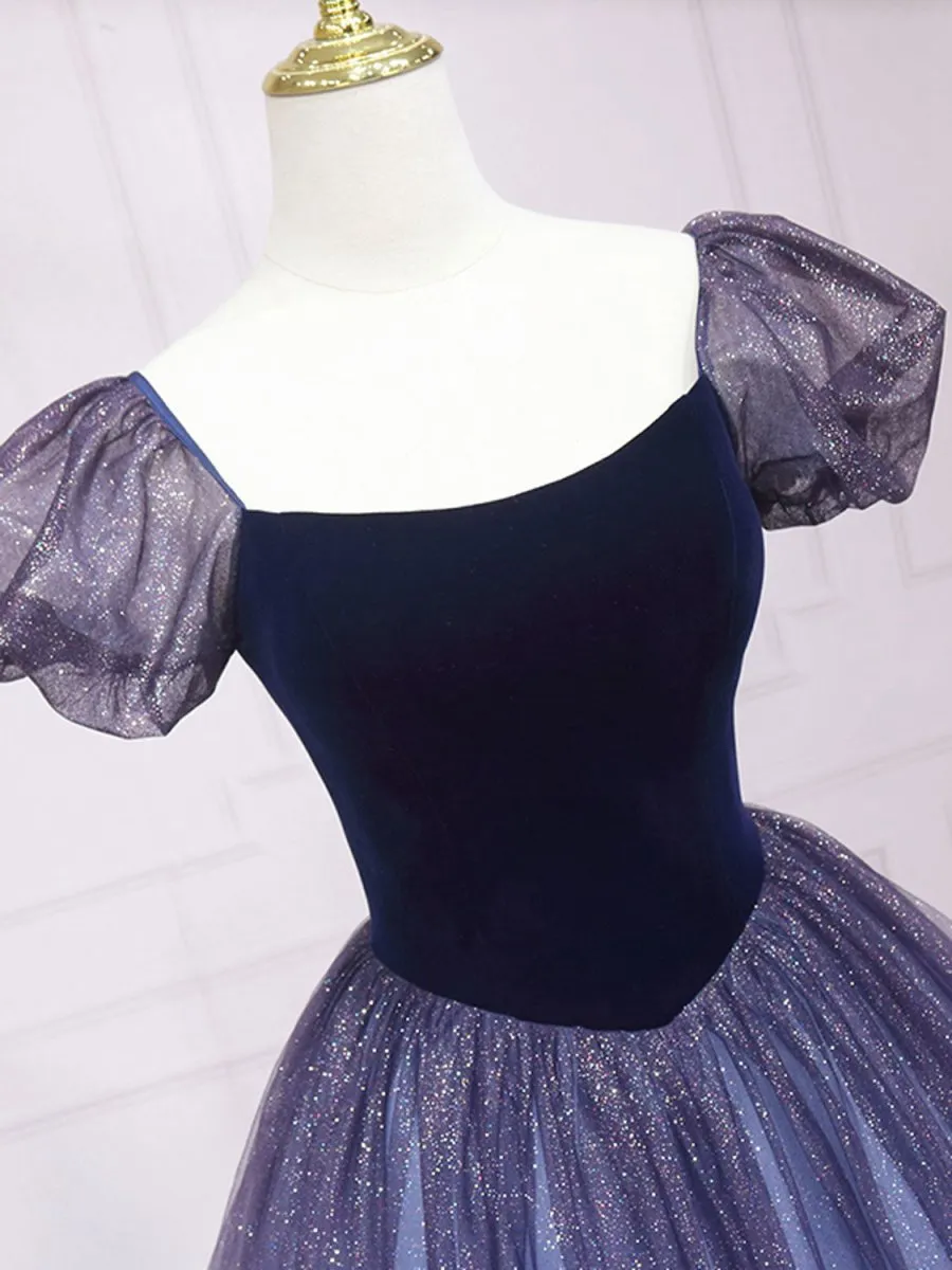 Quinceanera Dresses Tulle Long Prom Dresses Shiny Tulle Formal Gown Sweet Dresses
