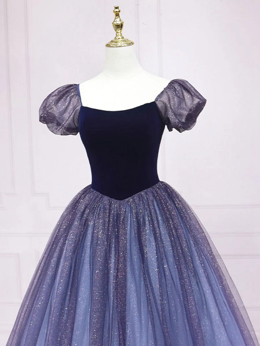 Quinceanera Dresses Tulle Long Prom Dresses Shiny Tulle Formal Gown Sweet Dresses
