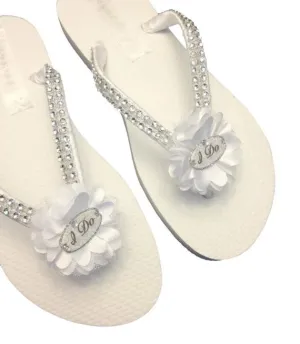 "I Do" Vintage Style Bridal Flip Flops - SOLD OUT