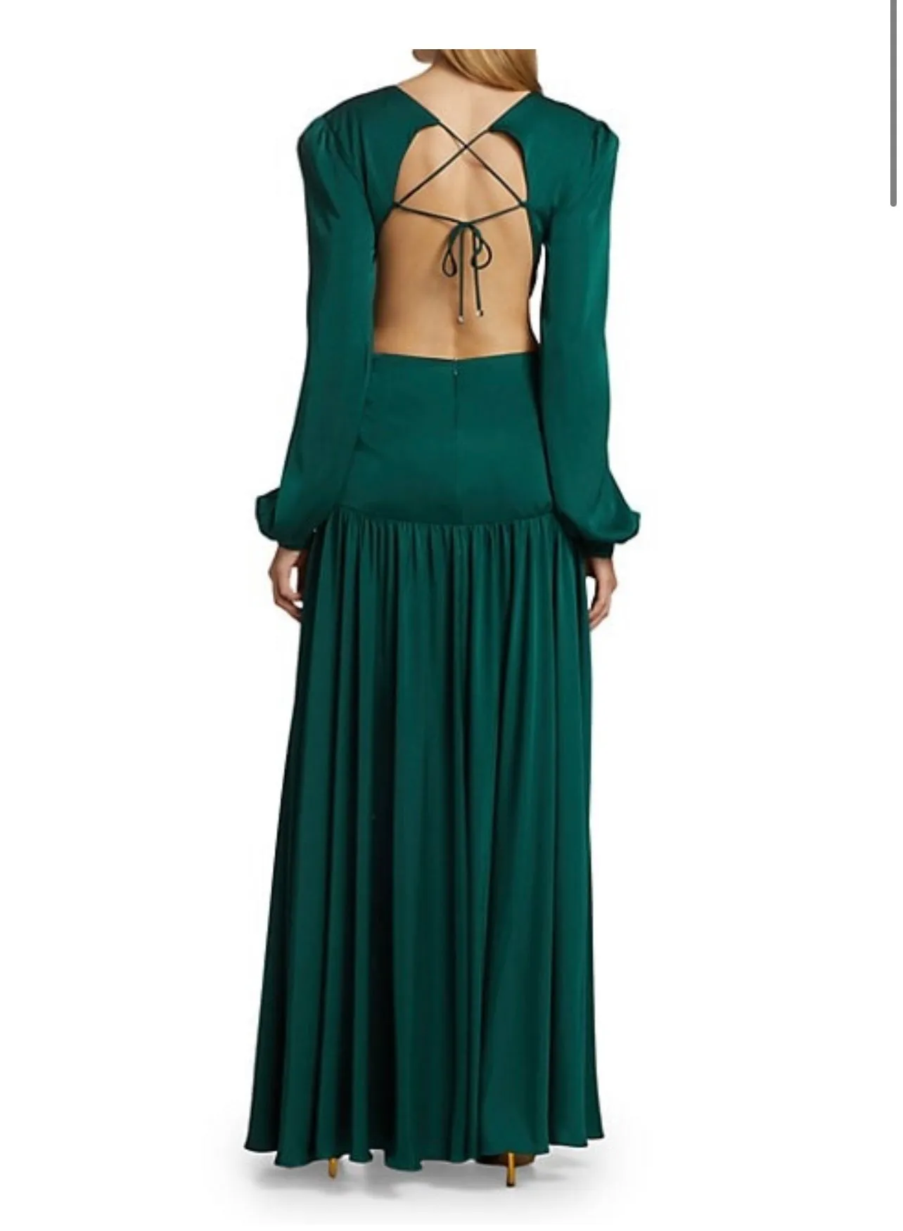 "MYKONOS" PINK ROSE CUT OUT LONG SLEEVE MAXI DRESS