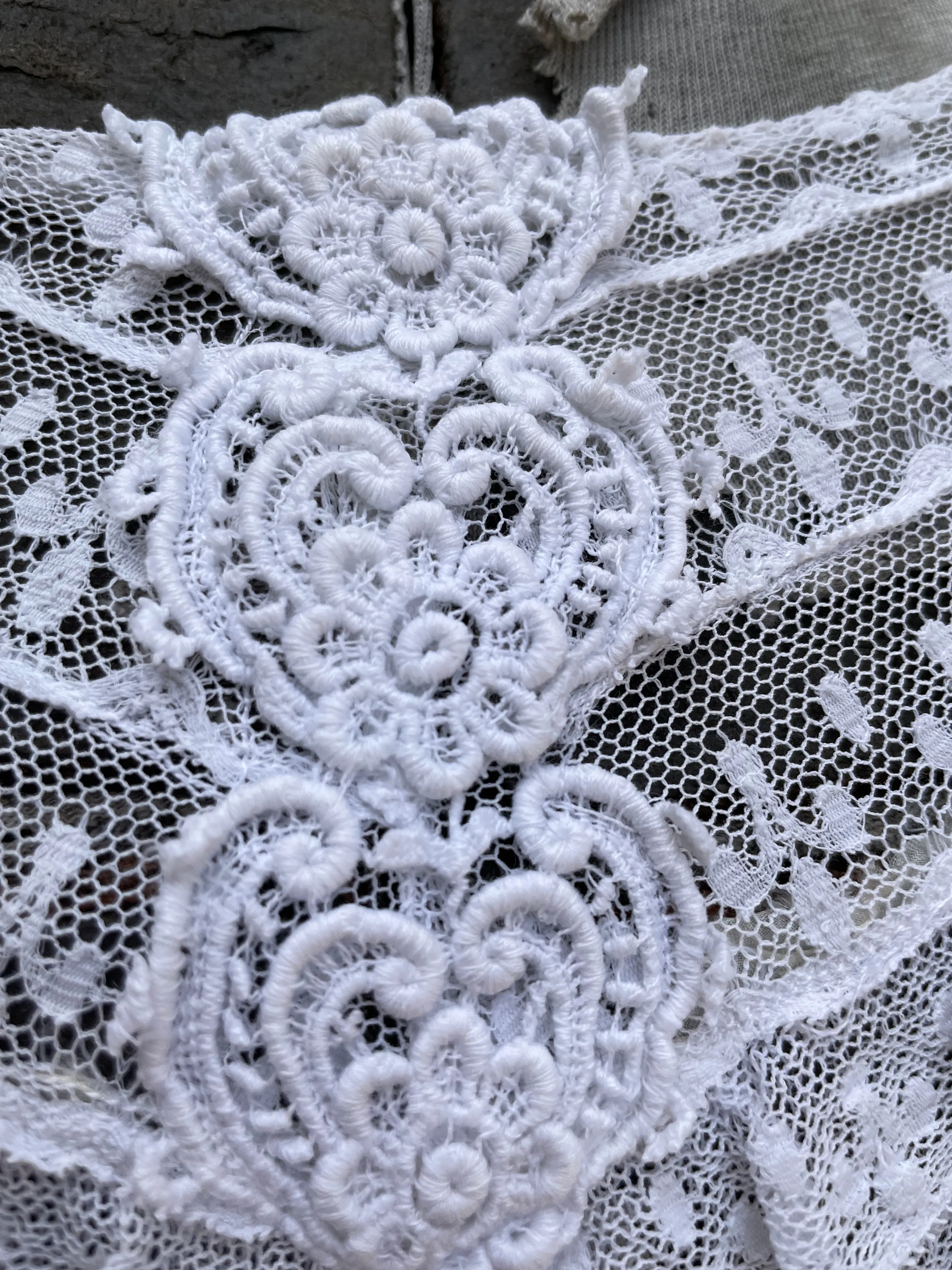 Rare Edwardian Tiered Lace Mesh Gown