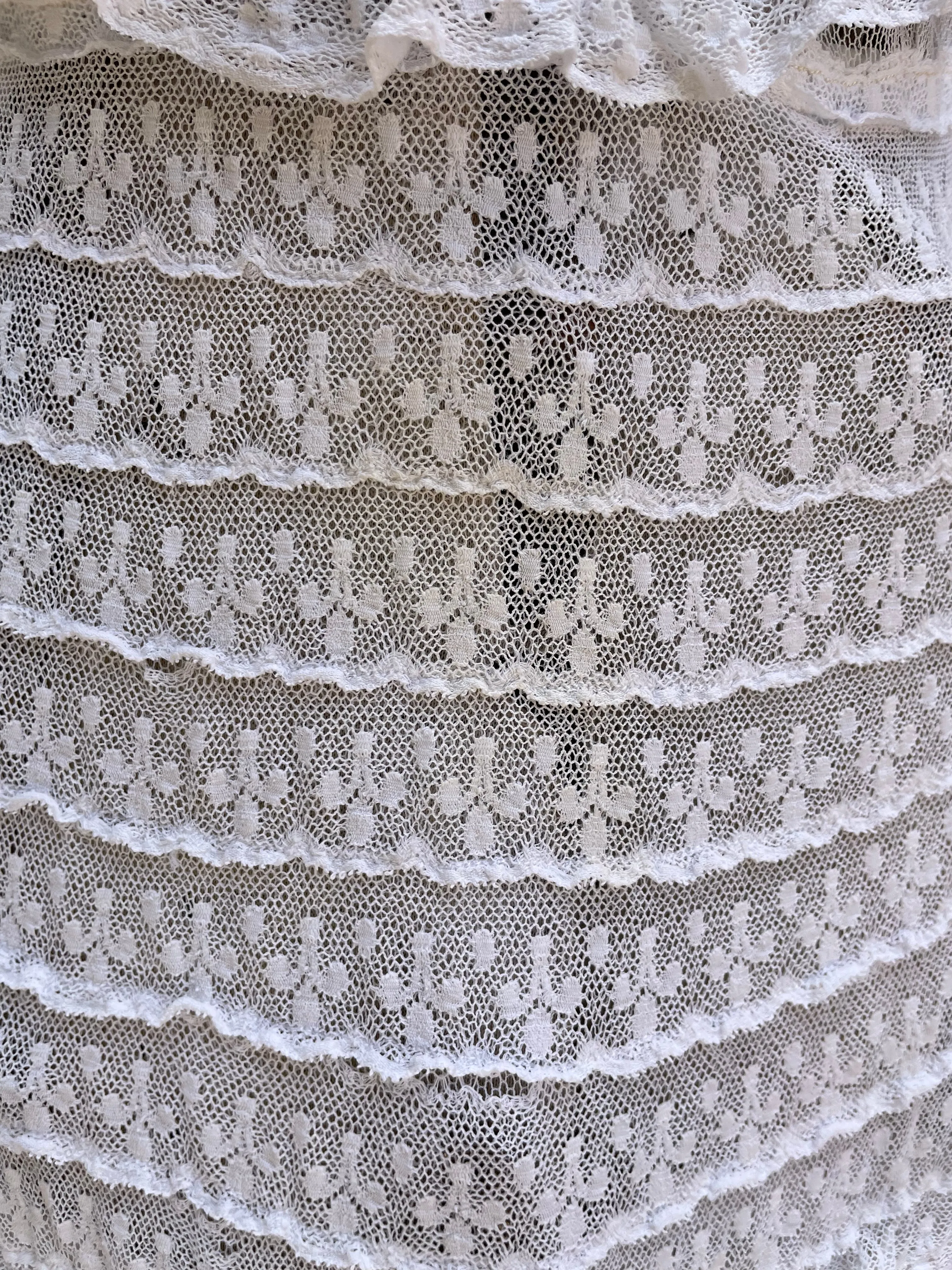 Rare Edwardian Tiered Lace Mesh Gown