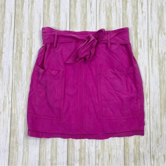Rebecca Taylor Magenta Pink Purple 100% Silk Mini Skirt