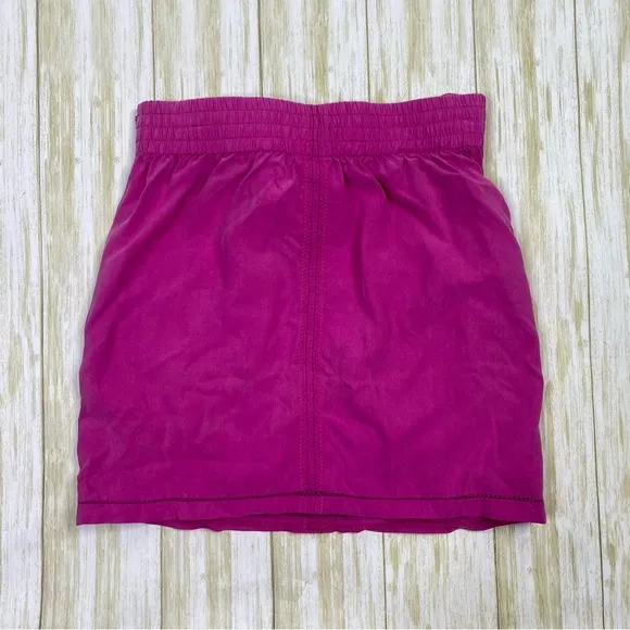 Rebecca Taylor Magenta Pink Purple 100% Silk Mini Skirt