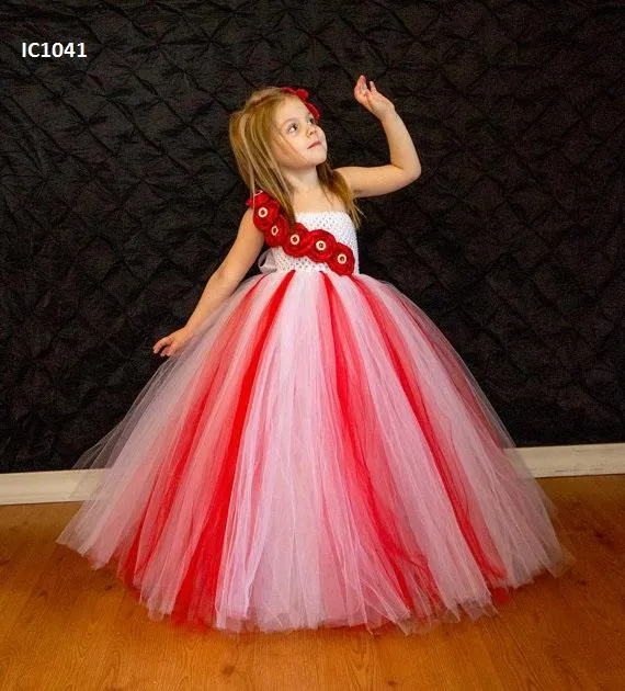 Red & White Tutu Dresses For Girls