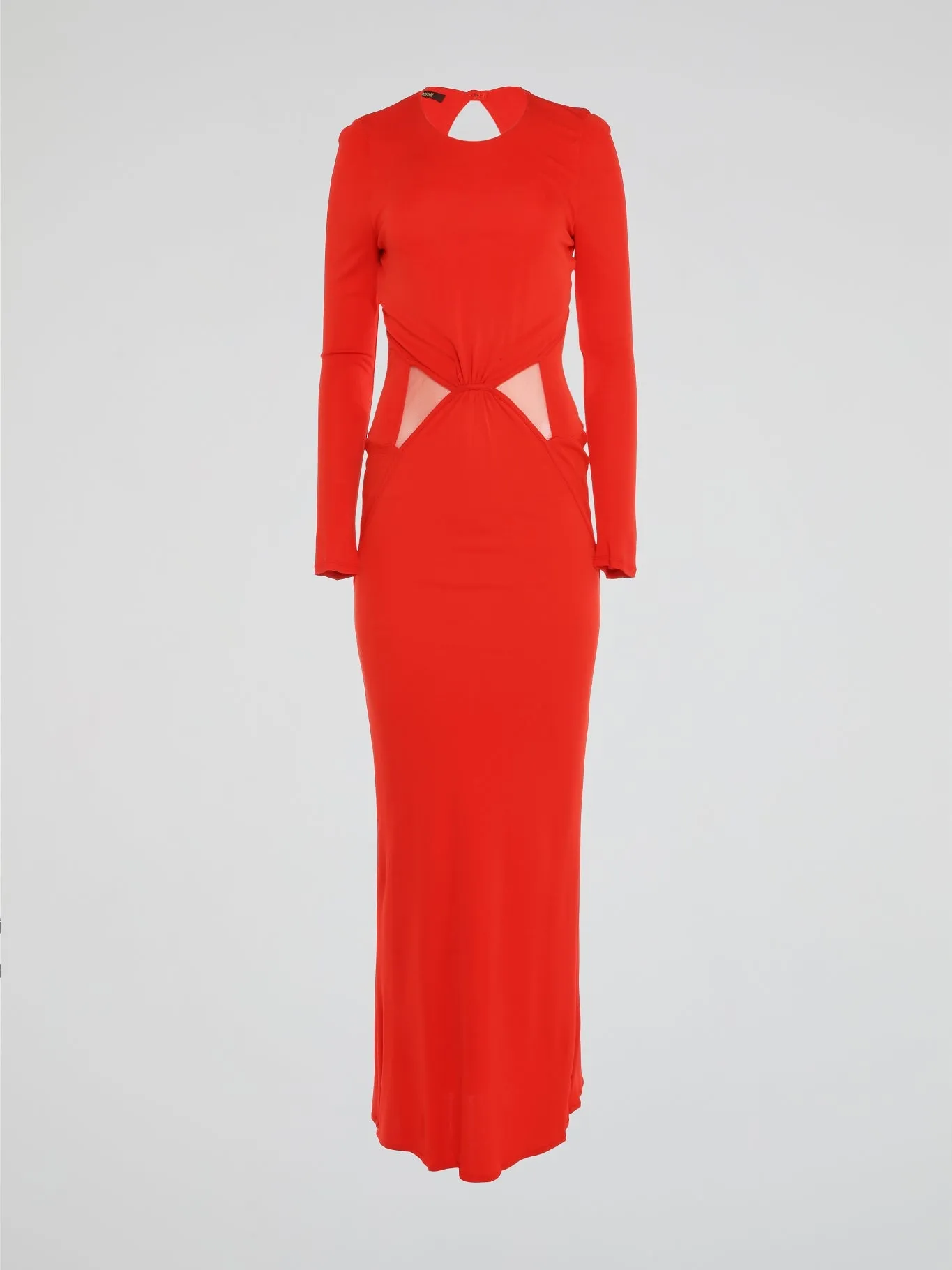 Red Cut Out Long Sleeve Dress