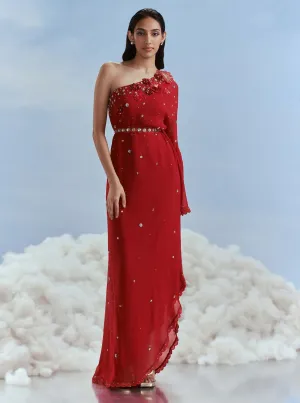 Red metallic izmir toga dress