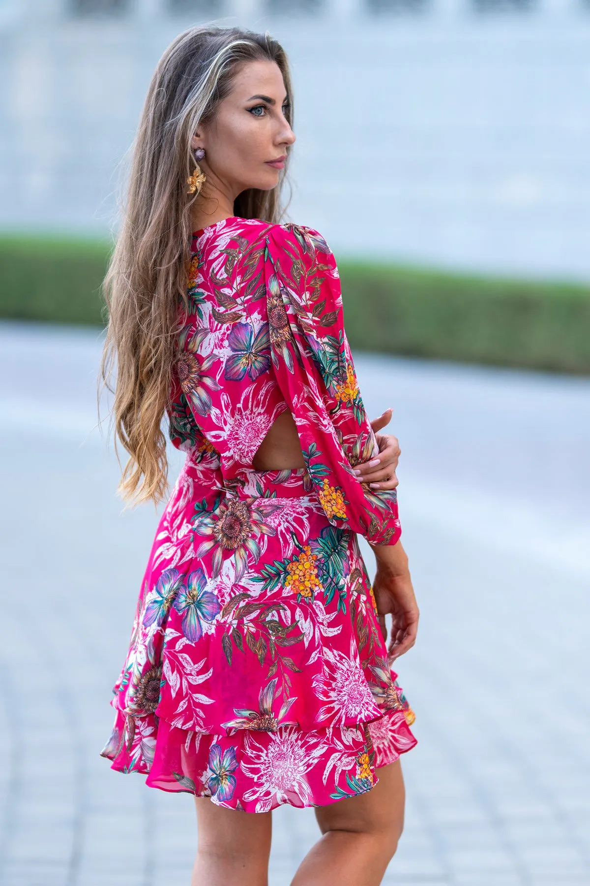Romantic Georgette Peplum Dress