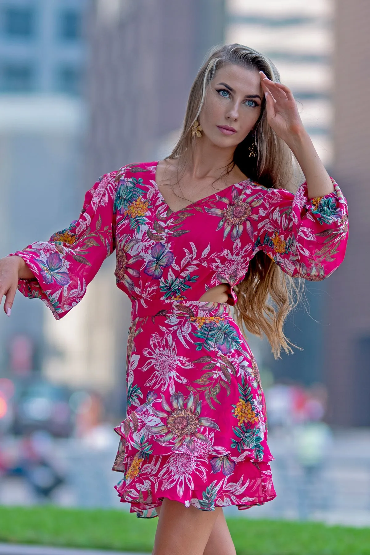 Romantic Georgette Peplum Dress