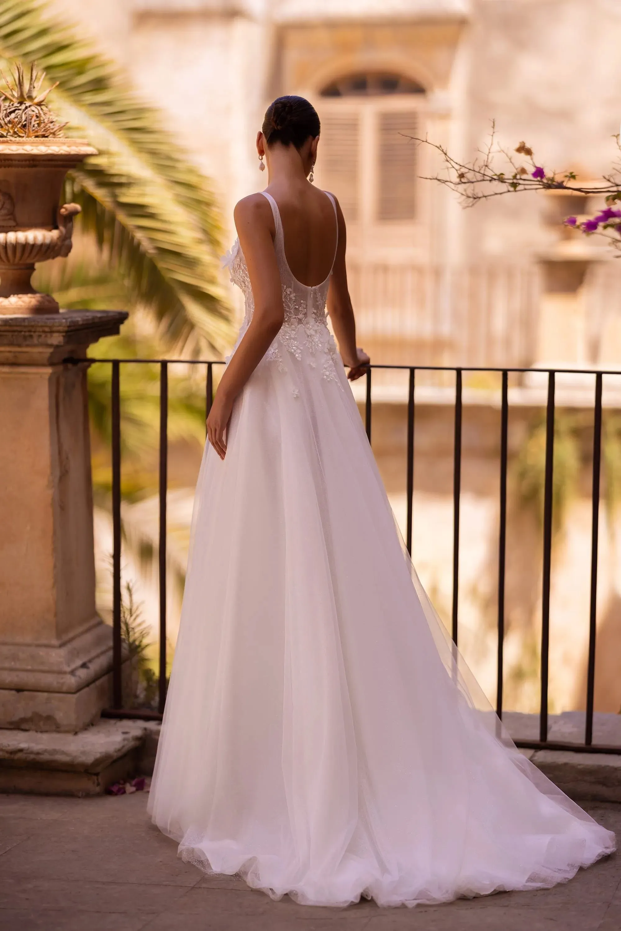 Romantic Square Neck Wedding Dress Sequins A-line Bride Robe Elegant Zipper Back Bridal Dresses Vestidos De Novia