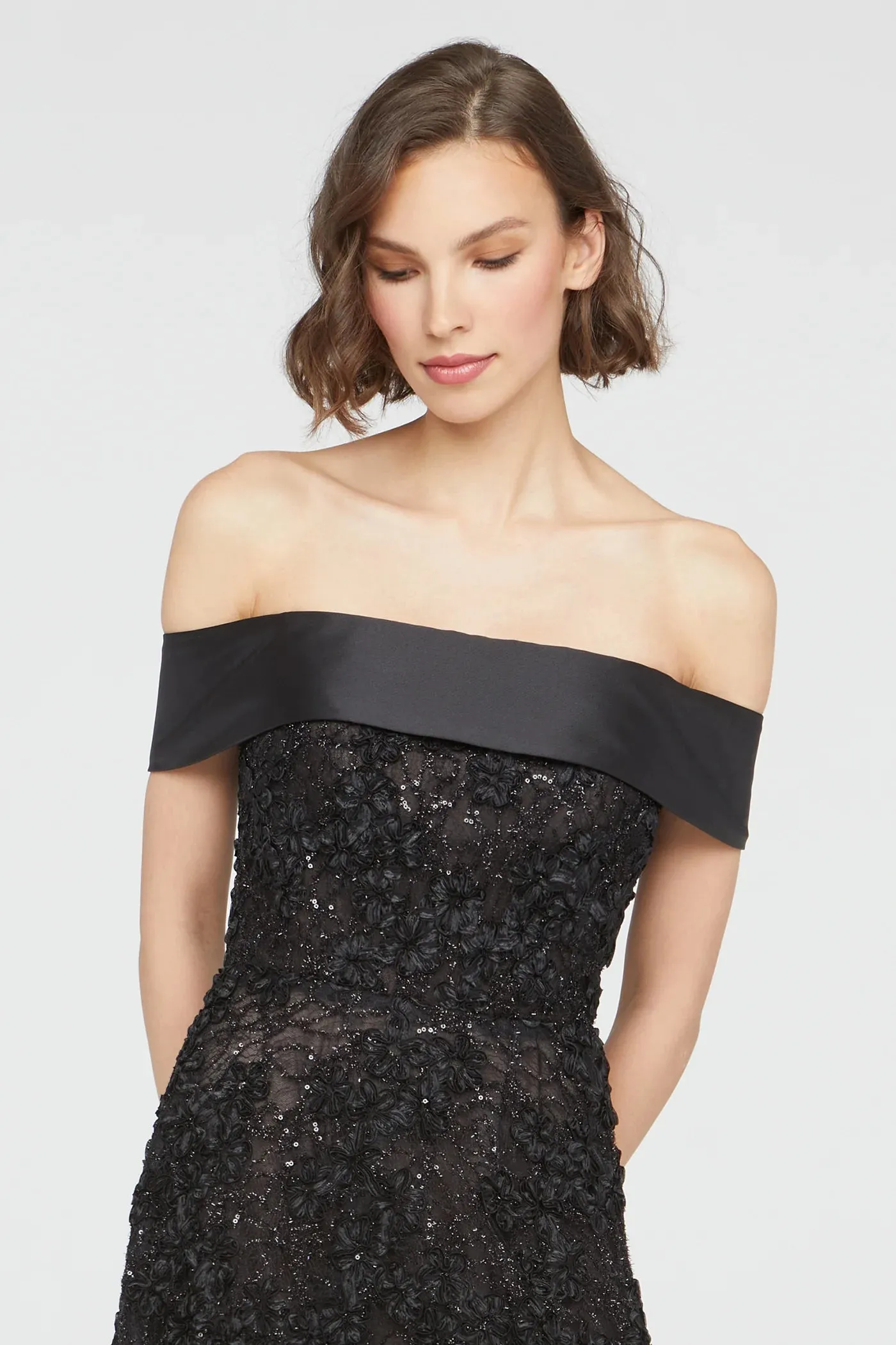 Roxy Off Shoulder A Line Dress - Black