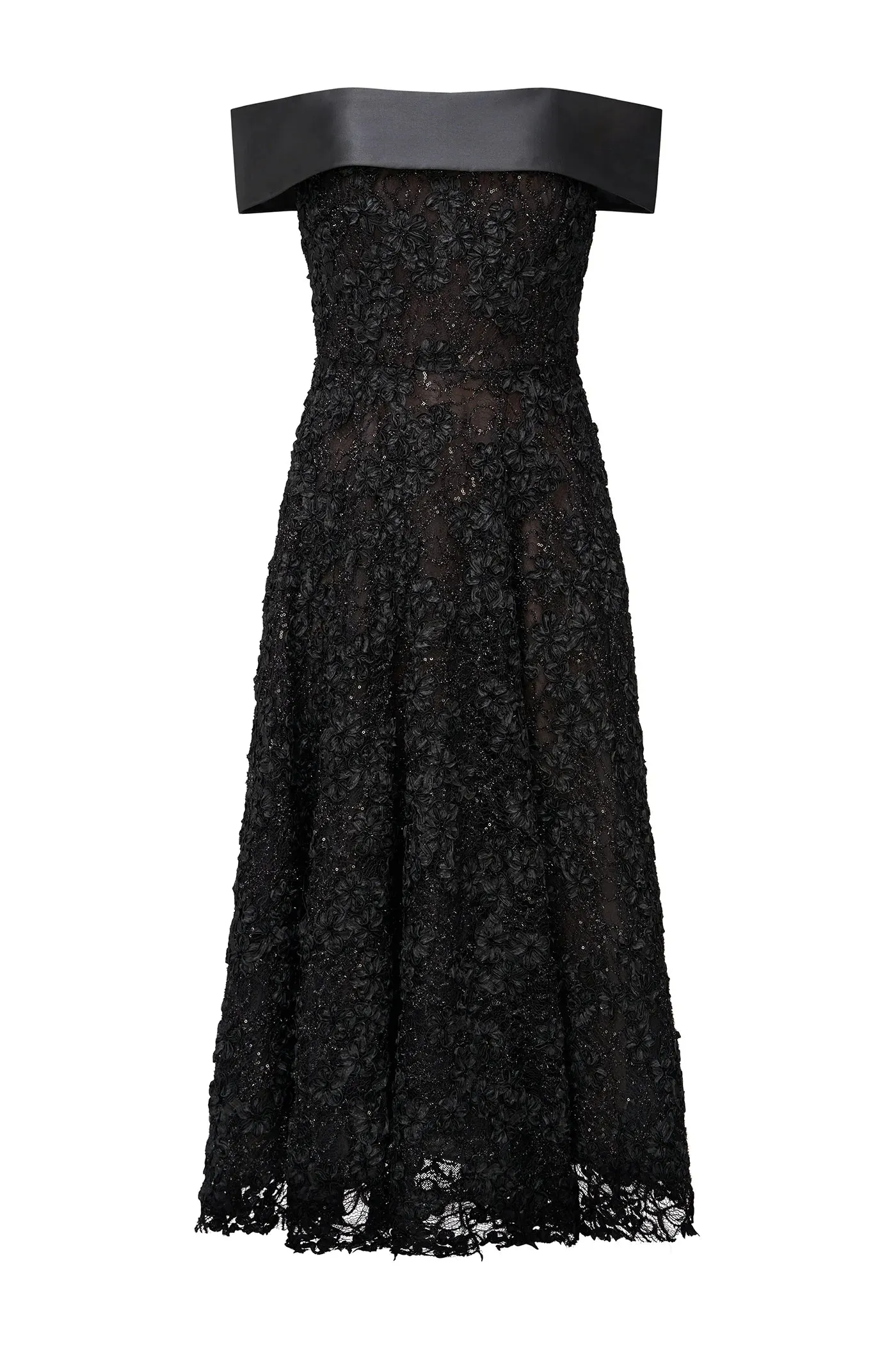 Roxy Off Shoulder A Line Dress - Black