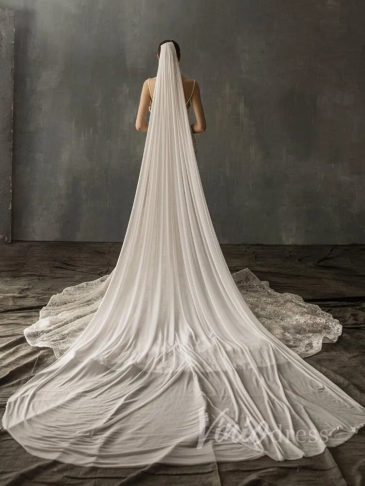 Roycebridal Classic Cathedral Veils Spandex Bridal Veil AC1007