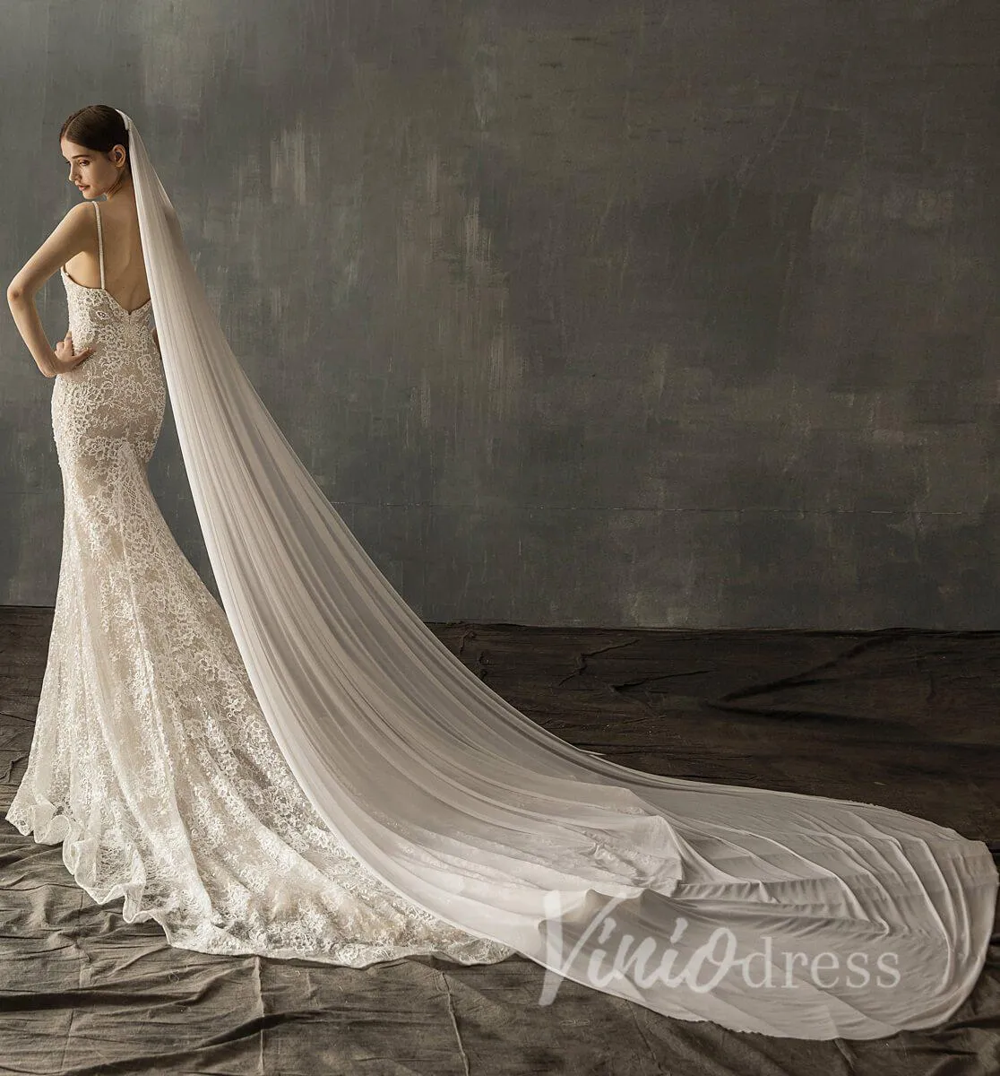 Roycebridal Classic Cathedral Veils Spandex Bridal Veil AC1007