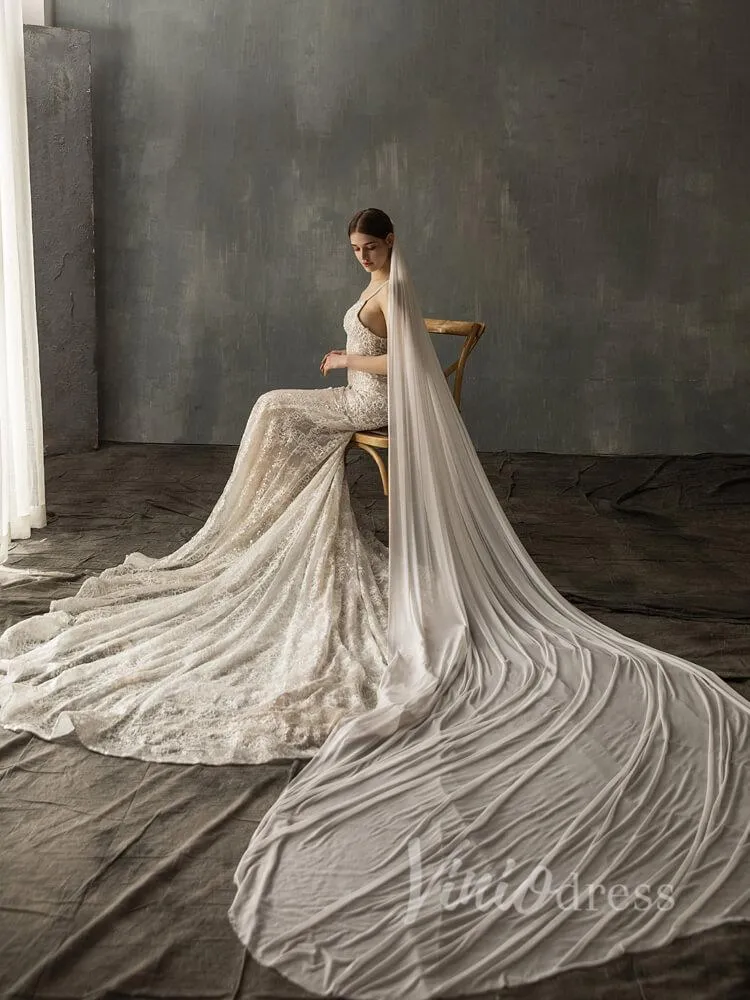 Roycebridal Classic Cathedral Veils Spandex Bridal Veil AC1007