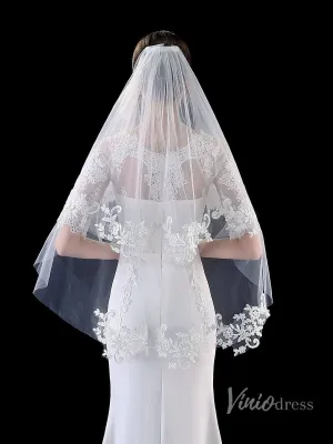 Roycebridal Classic Fingertip Length Bridal Veil Viniodress TS1902