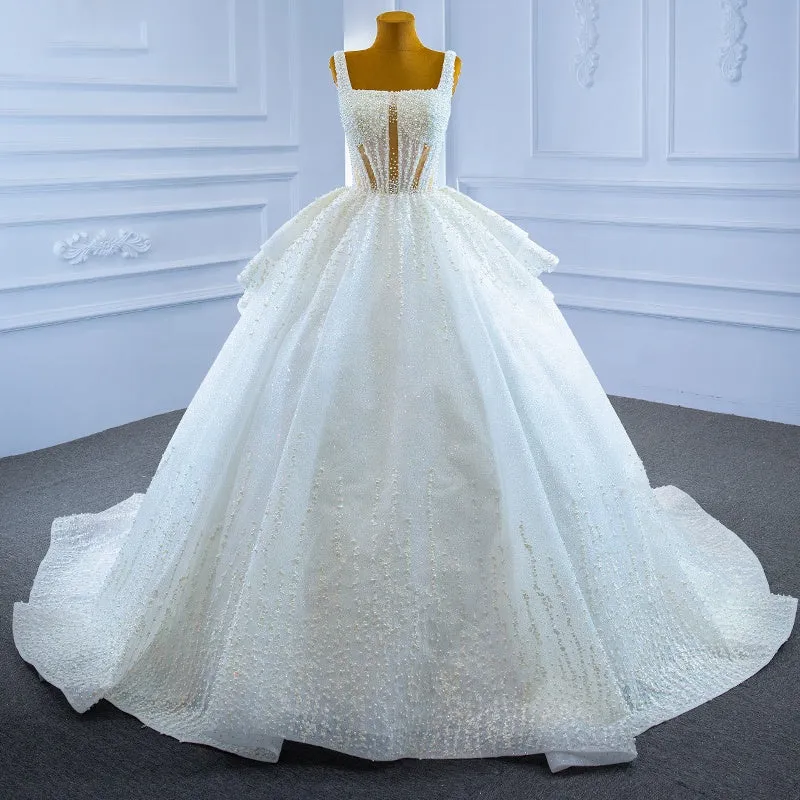 RSM67266 Luxury Sleeveless Lace Appliqué Gown Wedding Dresses
