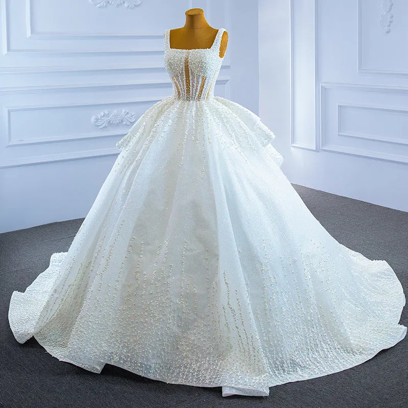 RSM67266 Luxury Sleeveless Lace Appliqué Gown Wedding Dresses
