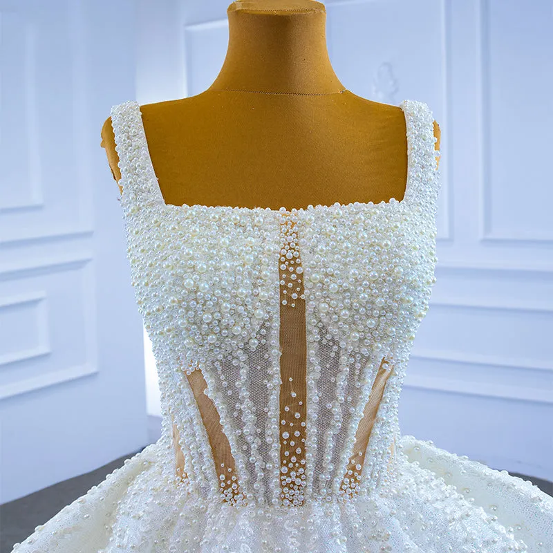 RSM67266 Luxury Sleeveless Lace Appliqué Gown Wedding Dresses