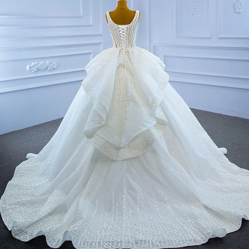 RSM67266 Luxury Sleeveless Lace Appliqué Gown Wedding Dresses