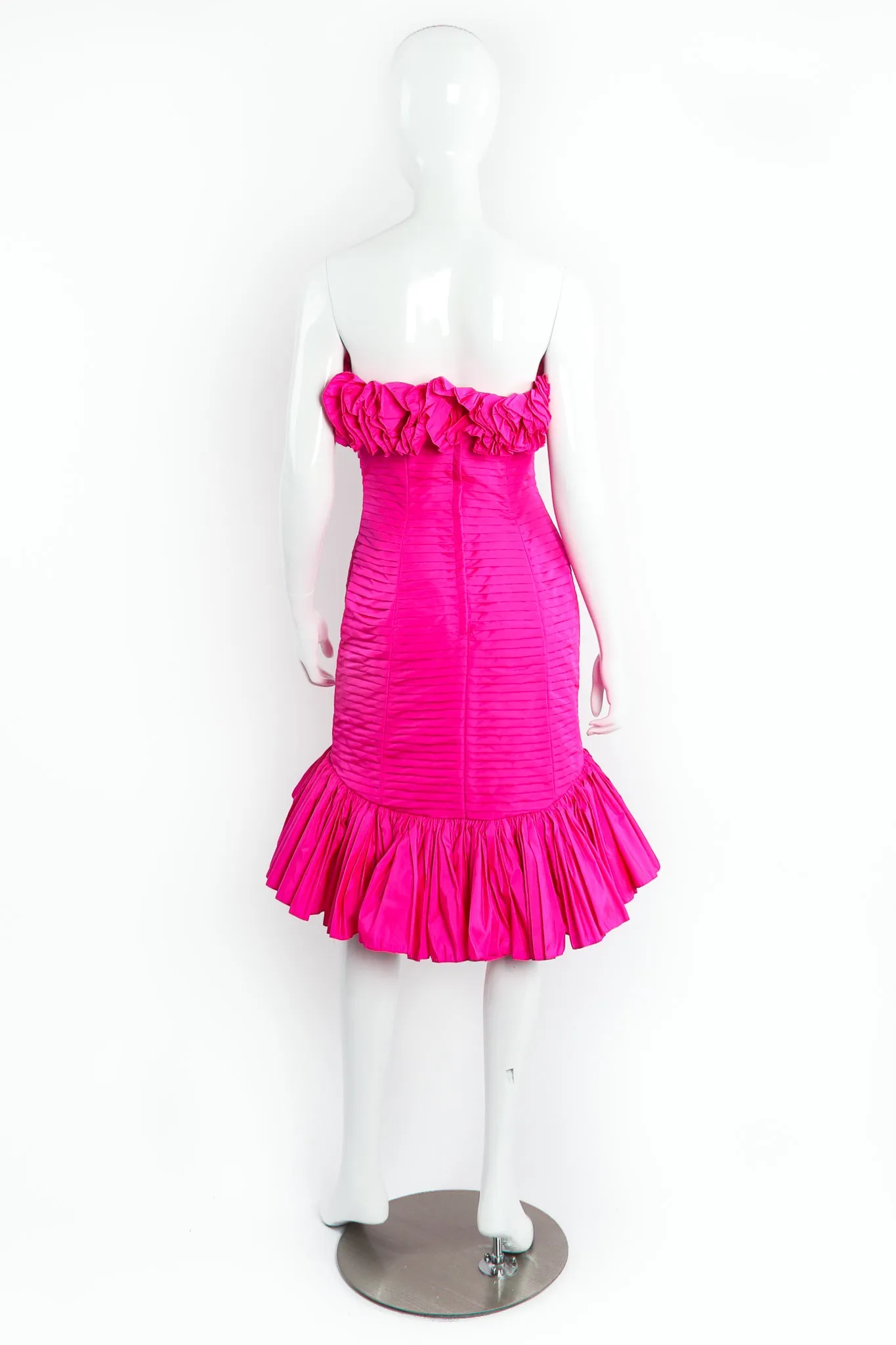 Ruffle Pleated Strapless Cocktail Dress