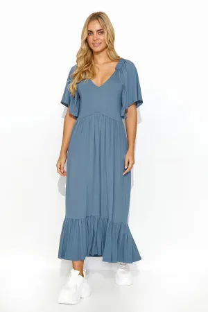 Ruffled Deep-Cut Elegance Dress
