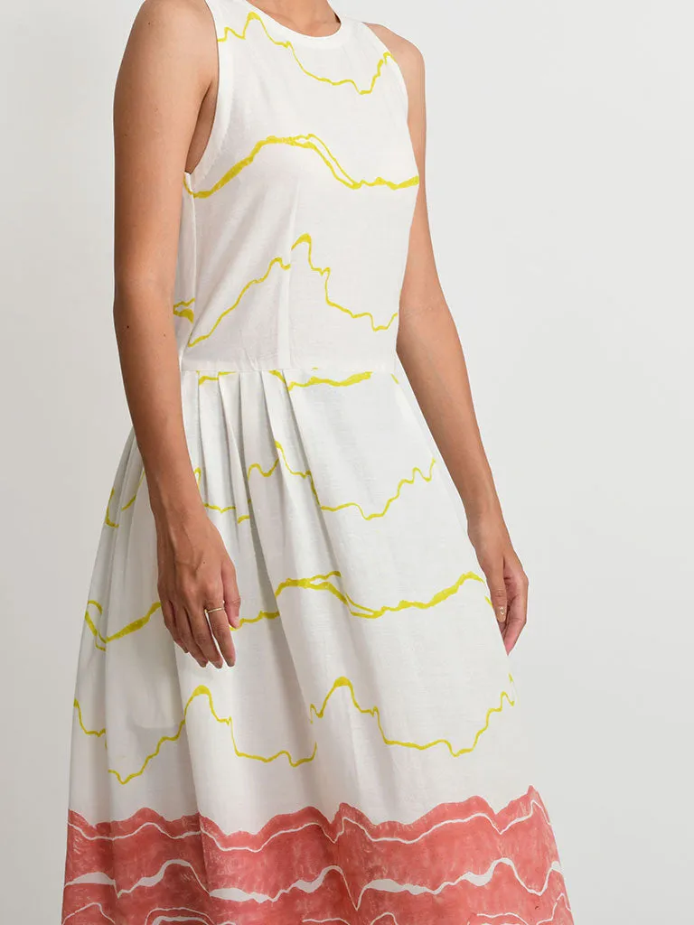 Salmon Pleated Dress