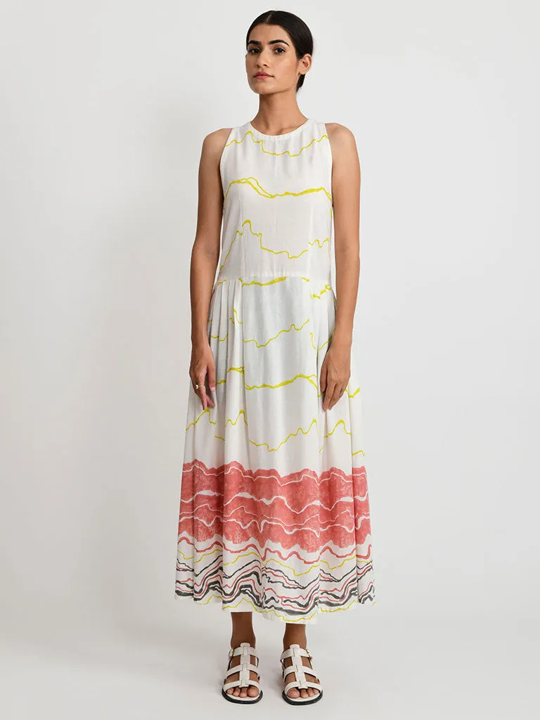 Salmon Pleated Dress