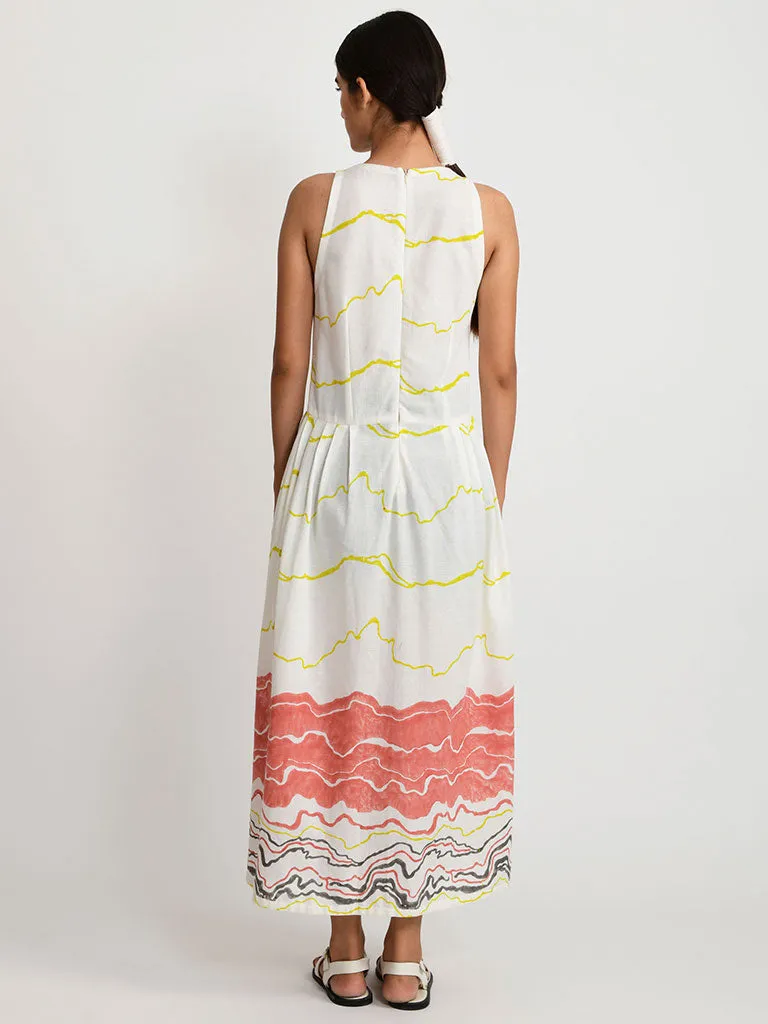 Salmon Pleated Dress