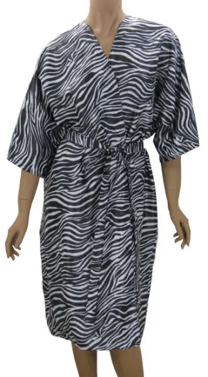 Salon Client Robes In Black White Zebra