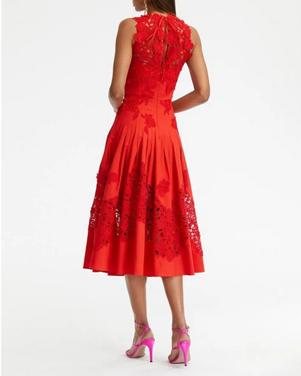 Scarlet Floral Guipure Dress