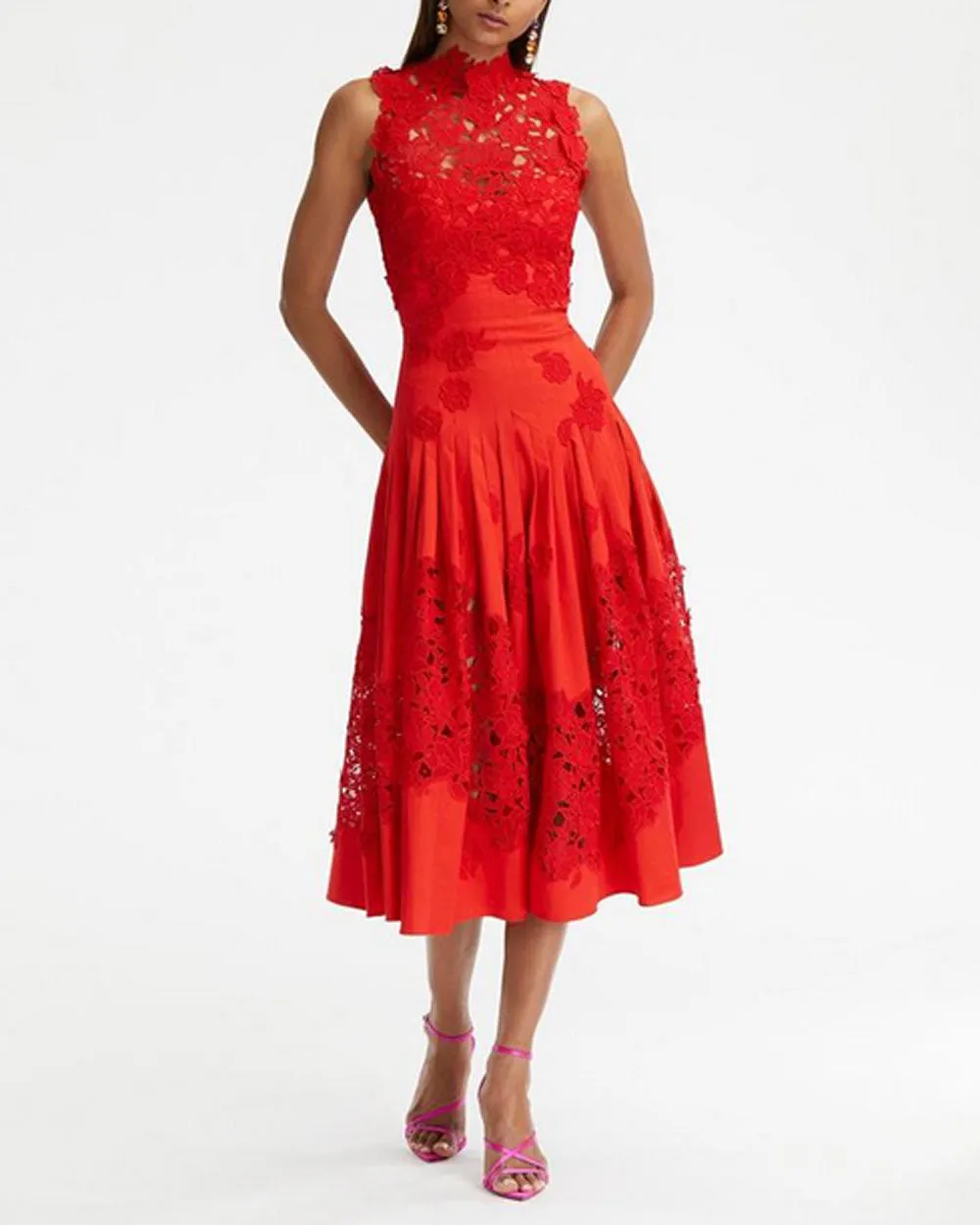 Scarlet Floral Guipure Dress
