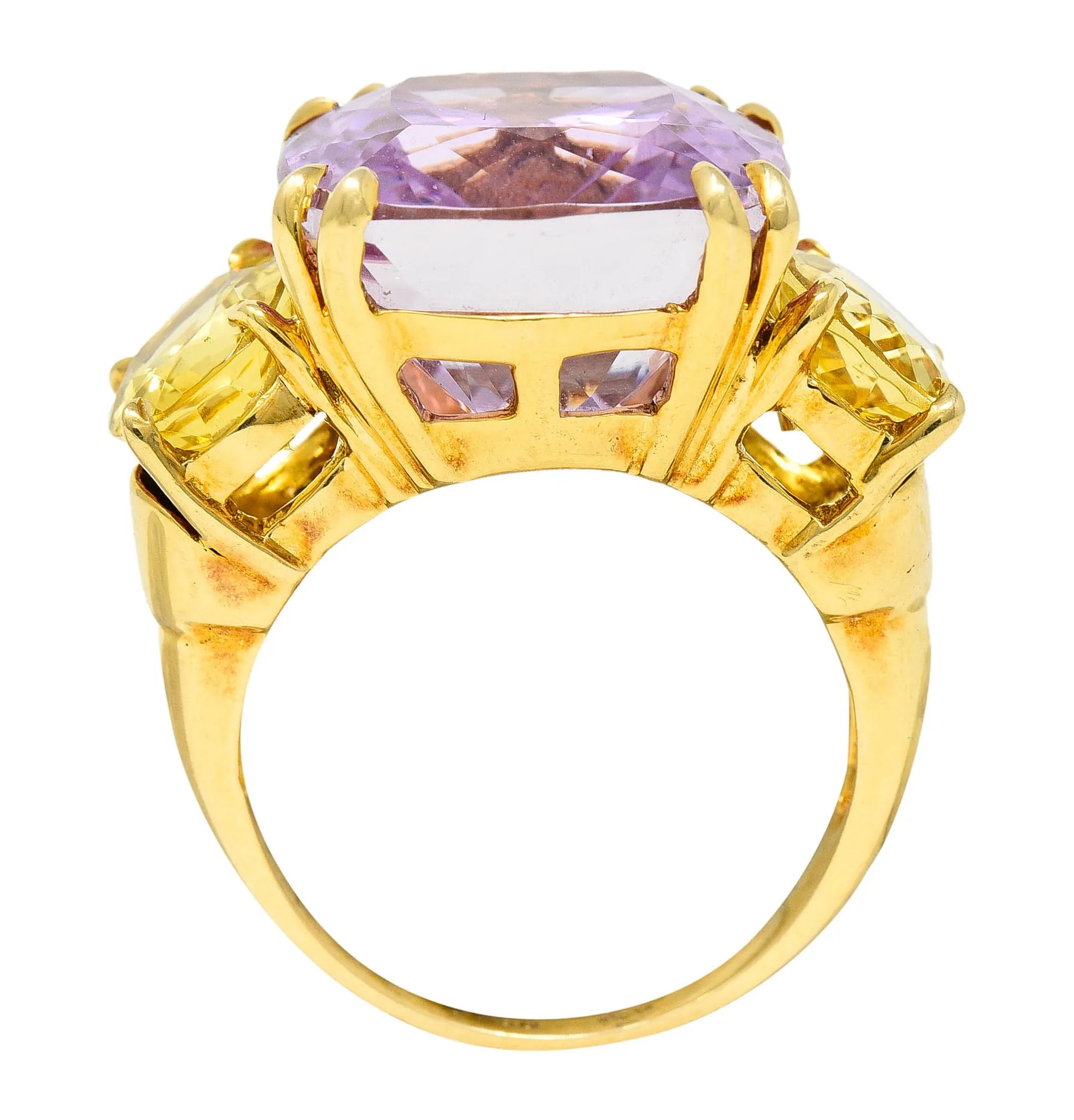 Seaman Schepps Kunzite Topaz 18 Karat Gold Vintage Cocktail Ring