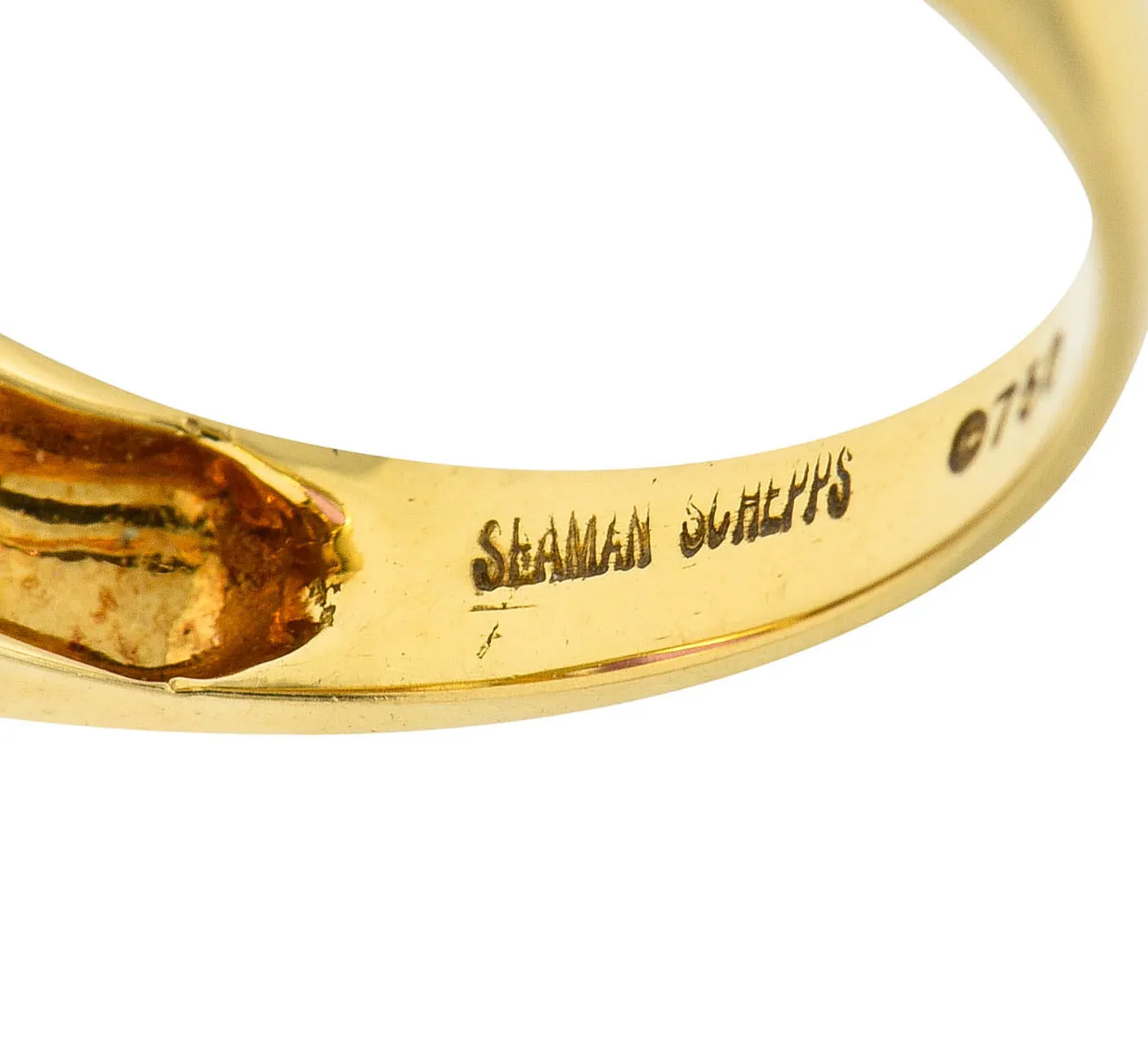 Seaman Schepps Kunzite Topaz 18 Karat Gold Vintage Cocktail Ring