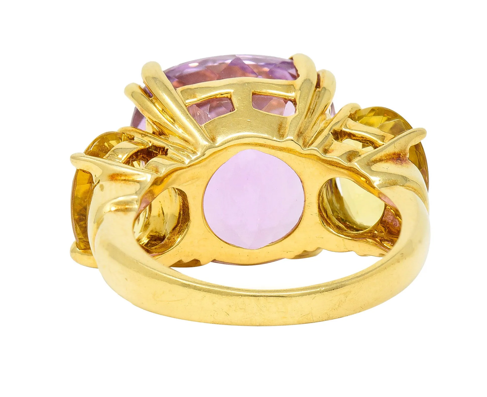 Seaman Schepps Kunzite Topaz 18 Karat Gold Vintage Cocktail Ring