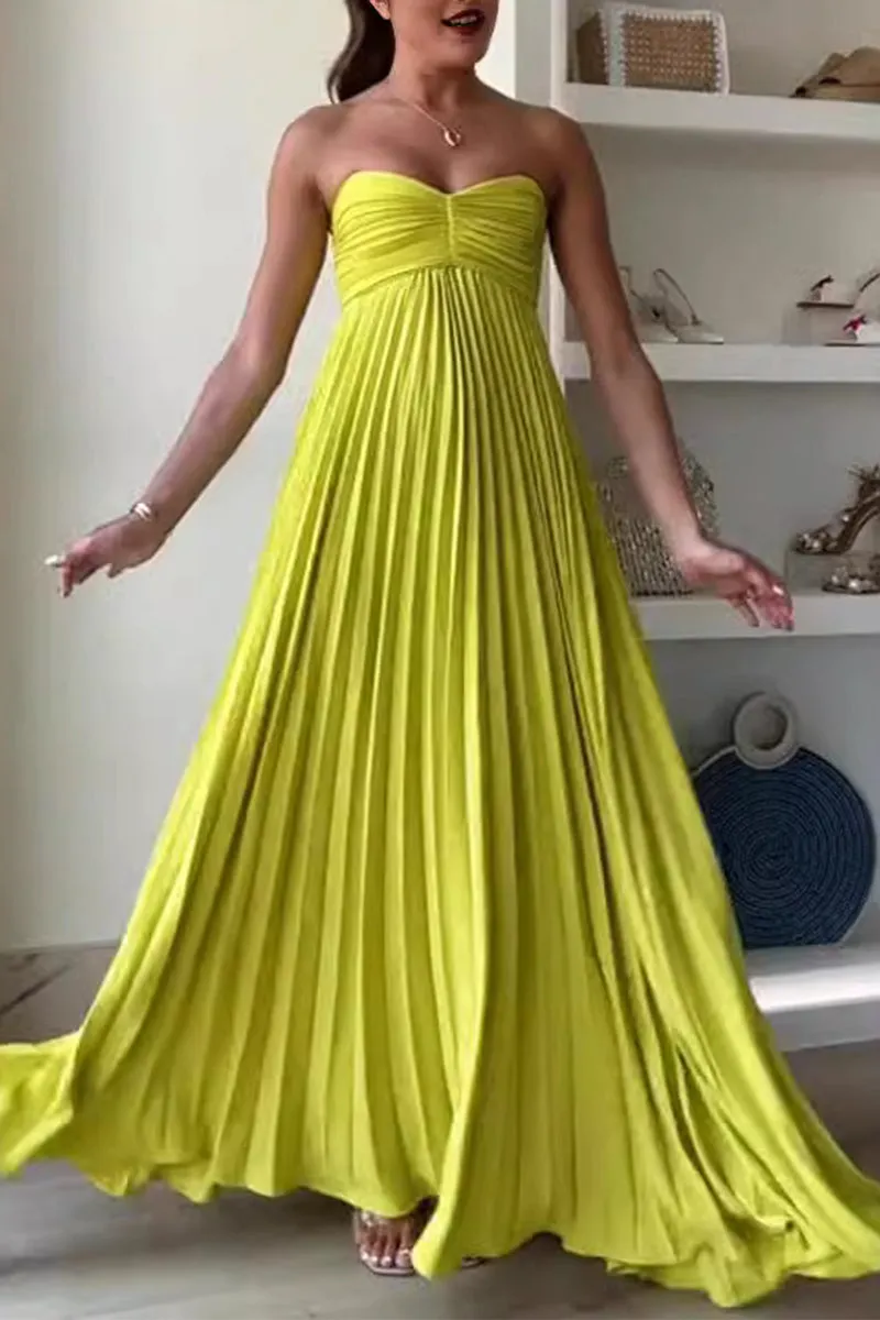 Sexy Pleated Strapless Strapless Dresses