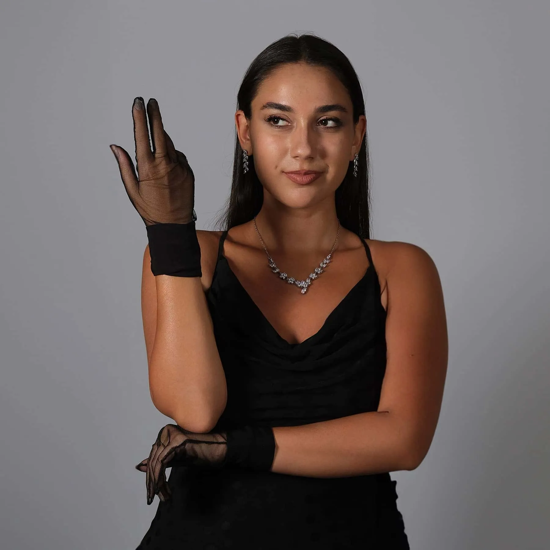 Short Bridal Wedding Prom Gloves Women Tulle Bridal Gloves Gloves For Costume