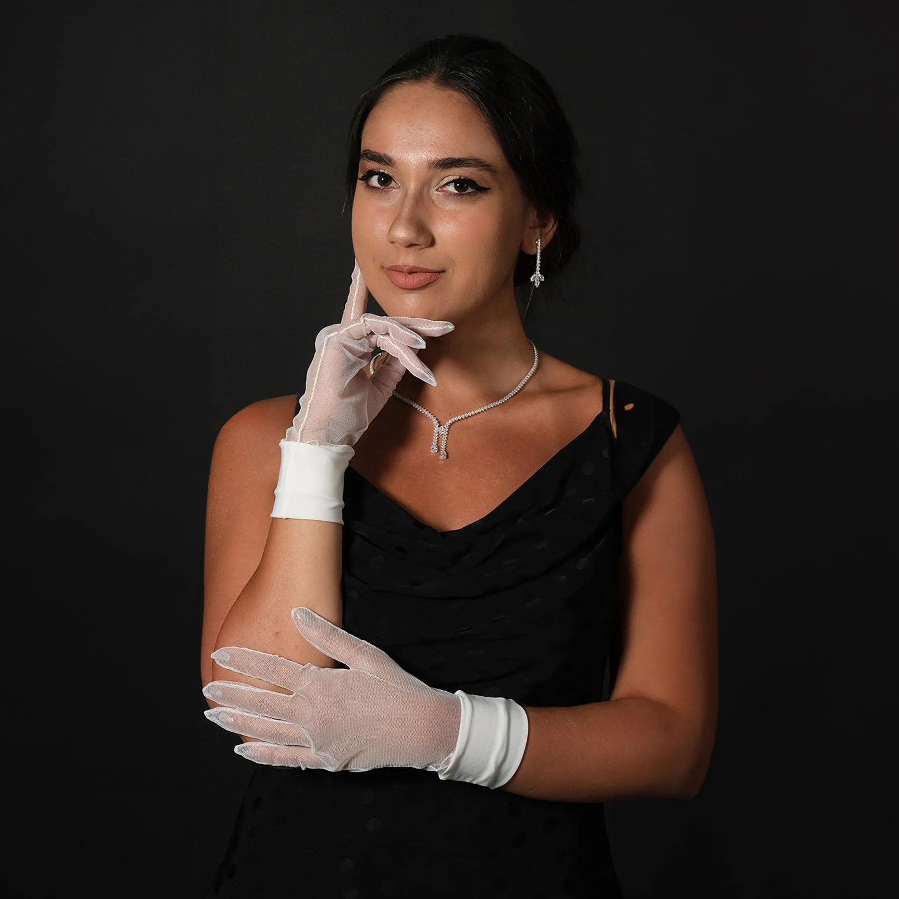 Short Bridal Wedding Prom Gloves Women Tulle Bridal Gloves Gloves For Costume