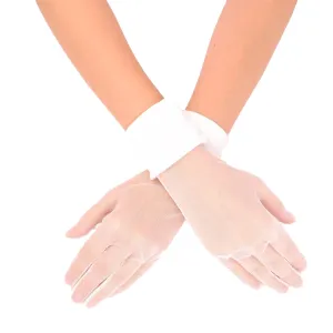 Short Bridal Wedding Prom Gloves Women Tulle Bridal Gloves Gloves For Costume