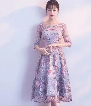 Short Formal Dresses Flowers Women Bride Elegant Wedding Party Dress