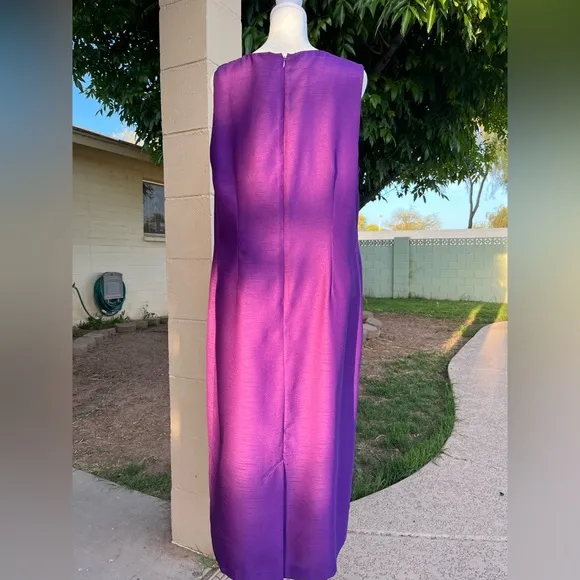 Signature Collection 2-piece set: dress and jacket embroidered, beaded purple 14