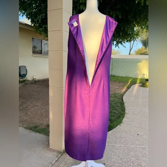 Signature Collection 2-piece set: dress and jacket embroidered, beaded purple 14