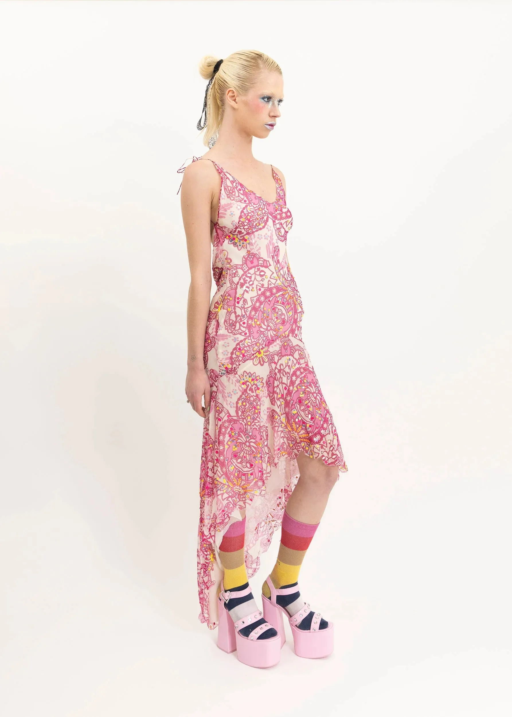 Silk beaded gown