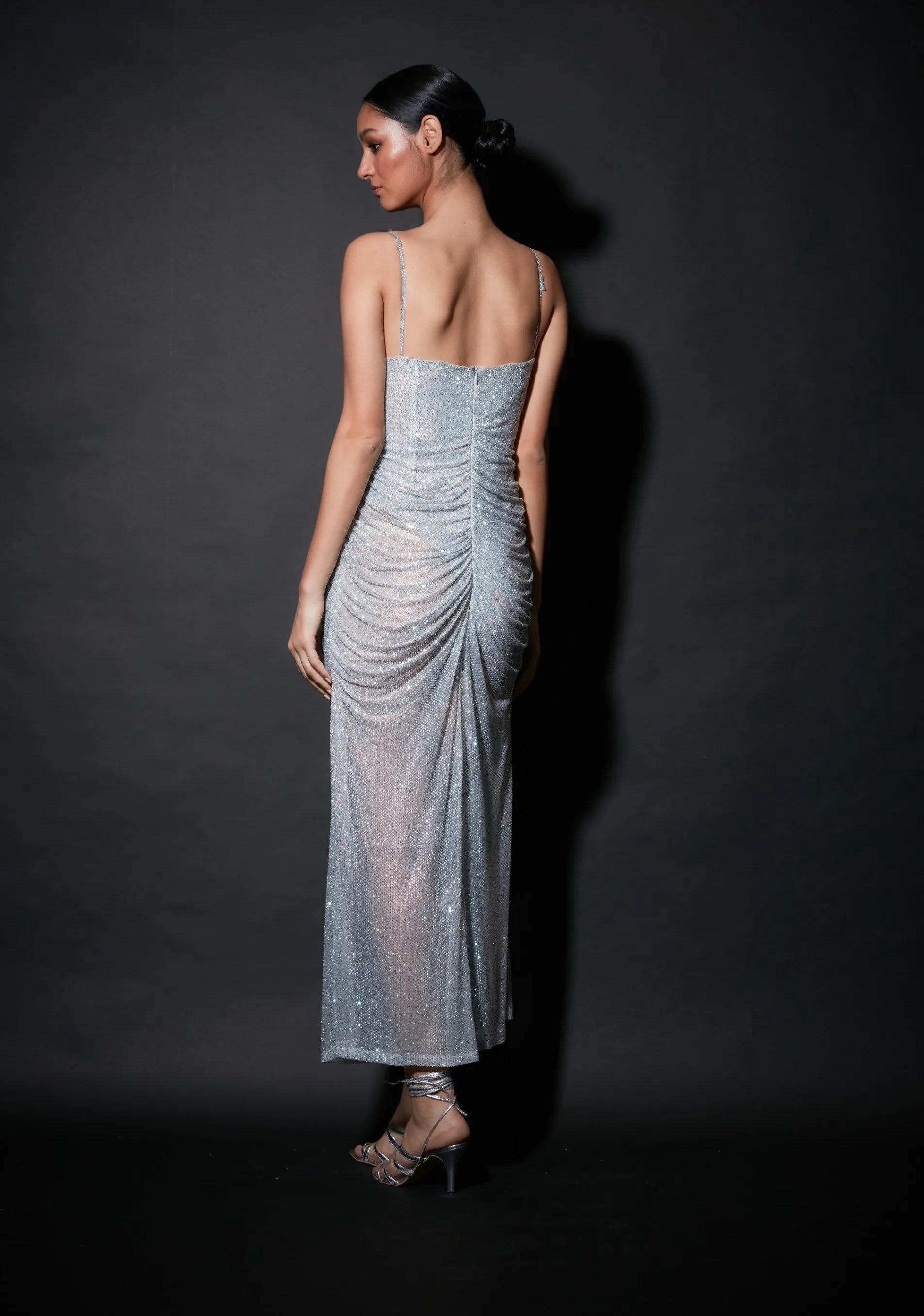 Silver Penny Double Cowl Gown