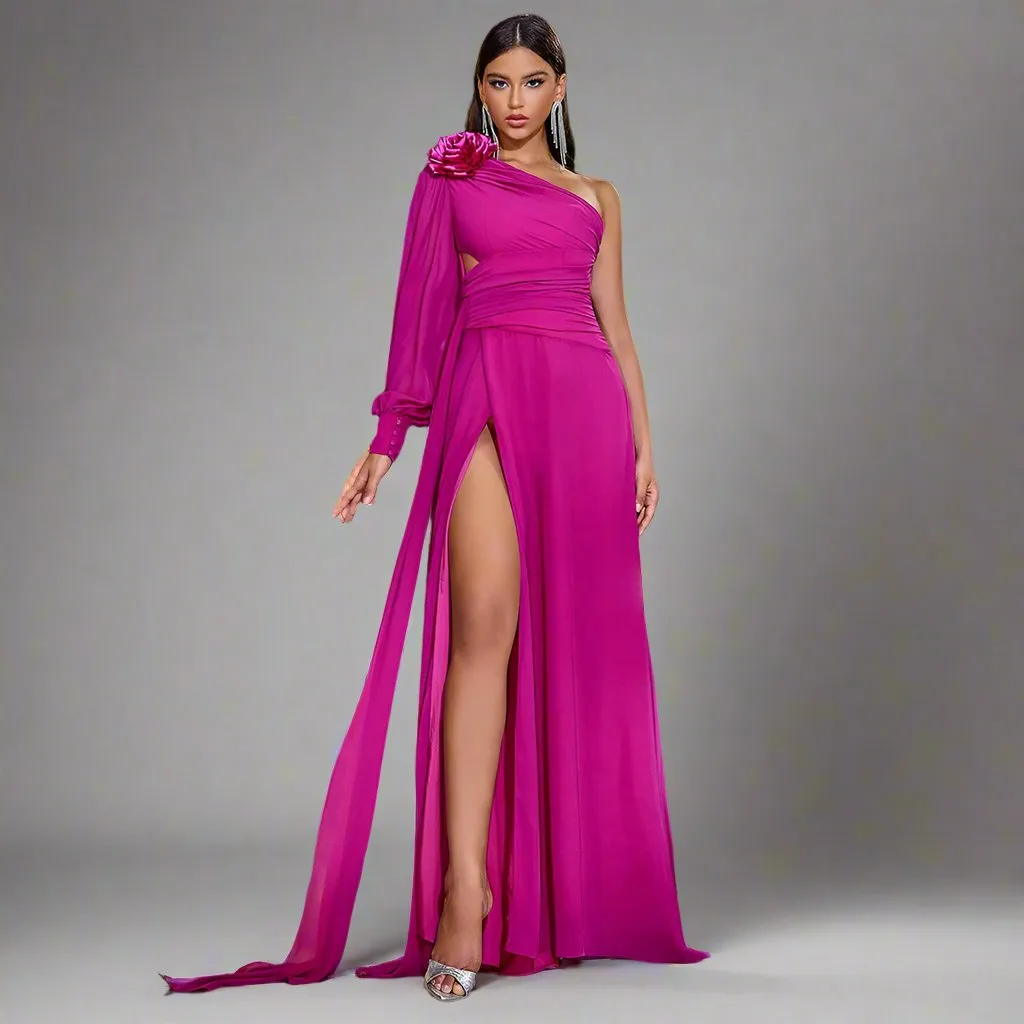 Single Sleeve Elegant evening dress